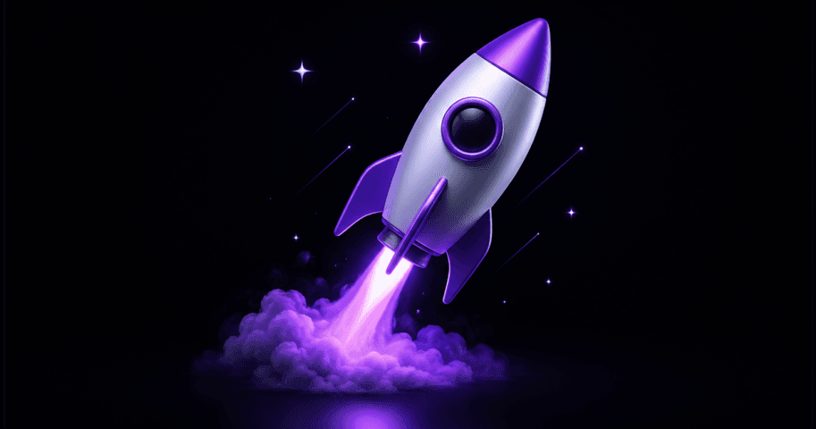 MoonRank AI rocket illustration